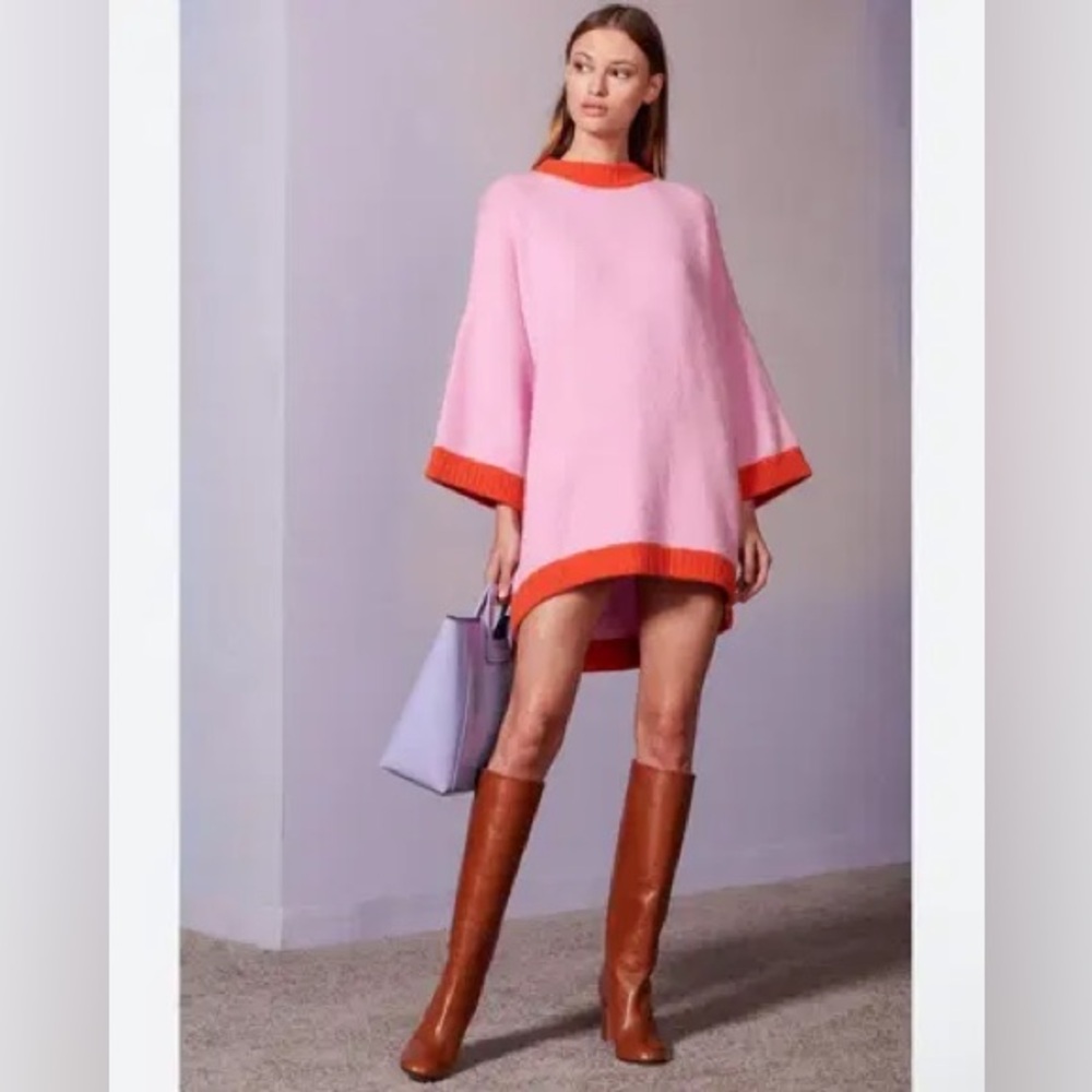 Staud pink & orange Shawn sweater dress - size Large (L)